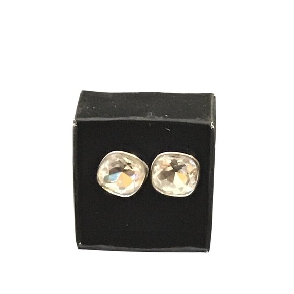 Avon Silver Tone Color Brights Button Earrings (1584) - Picture 2 of 5